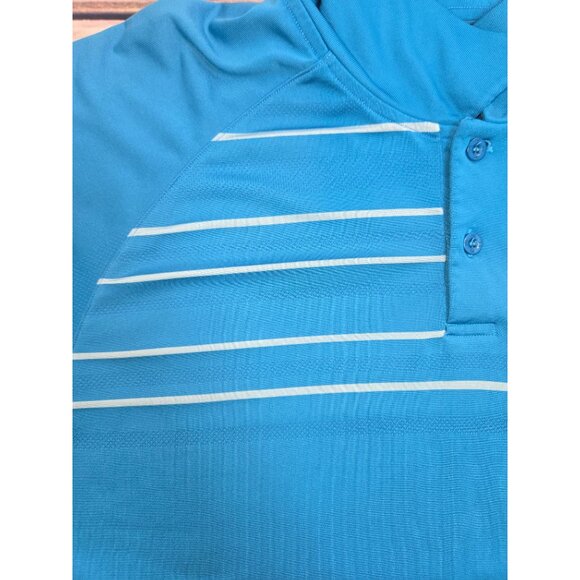 Under Armour Mens Heatgear Polo XL Loose Fit Blue Stripe Design - Picture 7 of 9